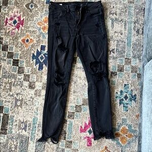 Distressed Black Denim Jeans